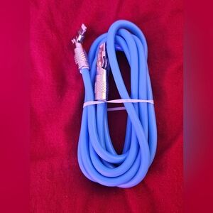 Blue Coiled Cable with Metal Connectors For IPhone